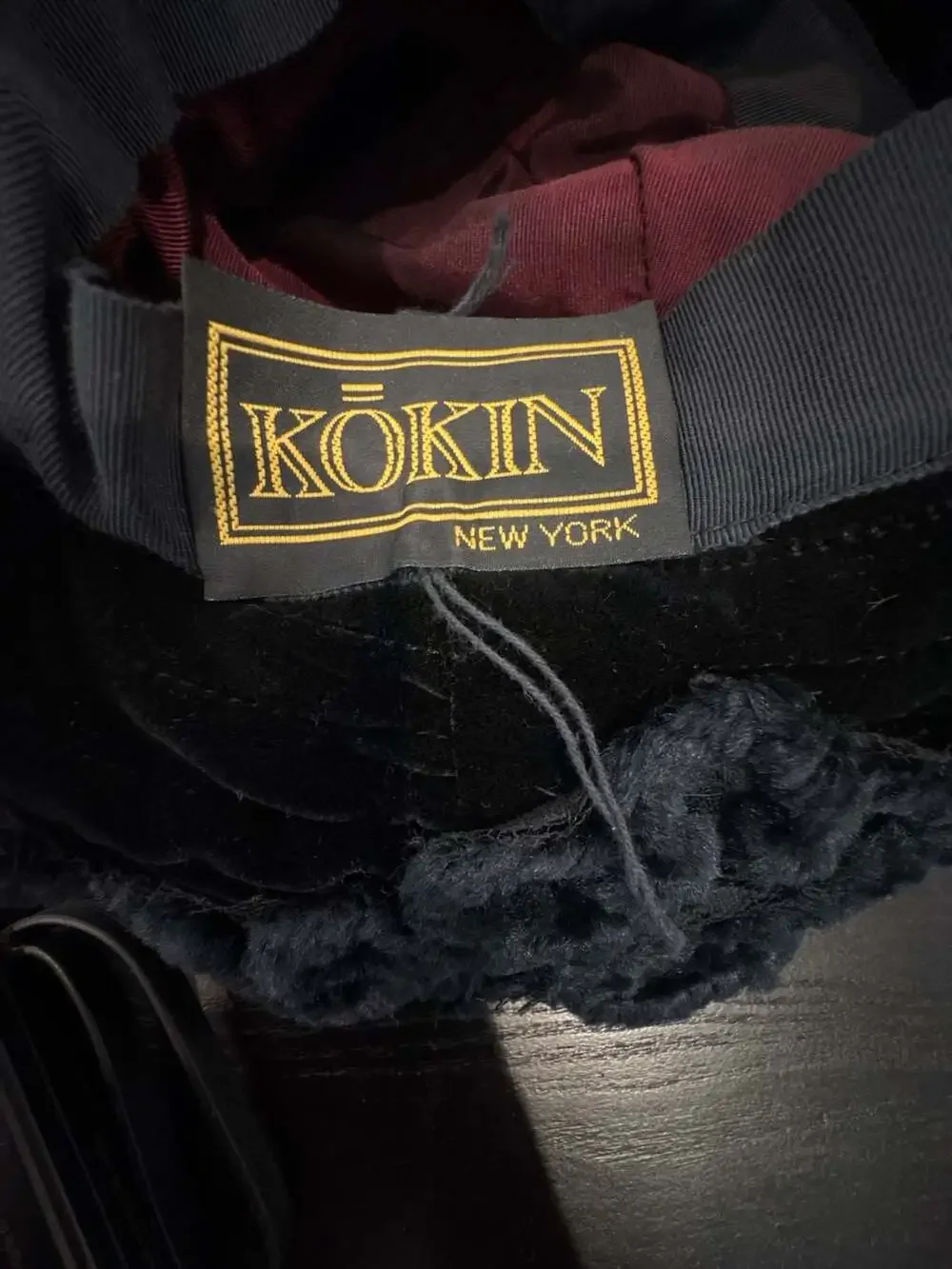 Kokin New York Vintage Black Velvet Pleated Ruffled Cloche Hat
